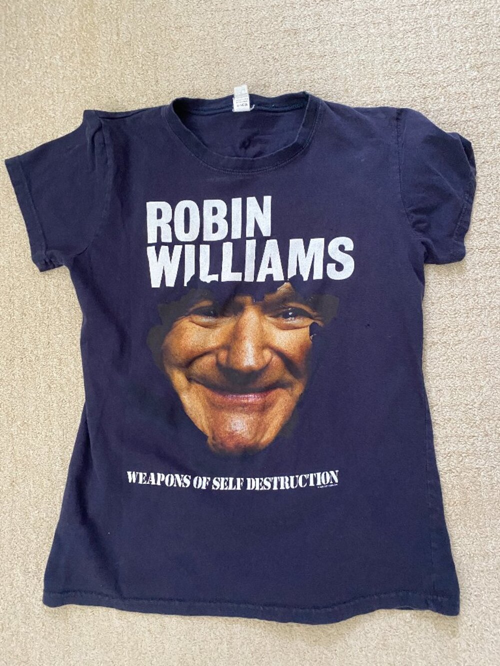 2008 robin williams weapons of self destruction comedy tshirt